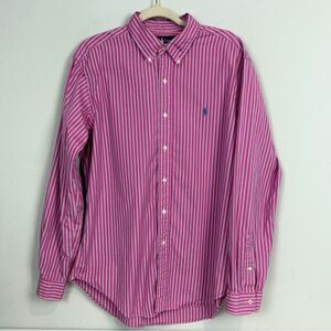 Polo Ralph Lauren Pink Striped Classic Fit Oxford Shirt L
